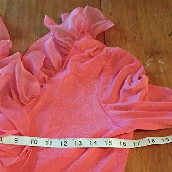 Miss Elliette Vibrant Coral Flowy Maxi Dress with Bow. See Measurements. - Picture 14 of 16